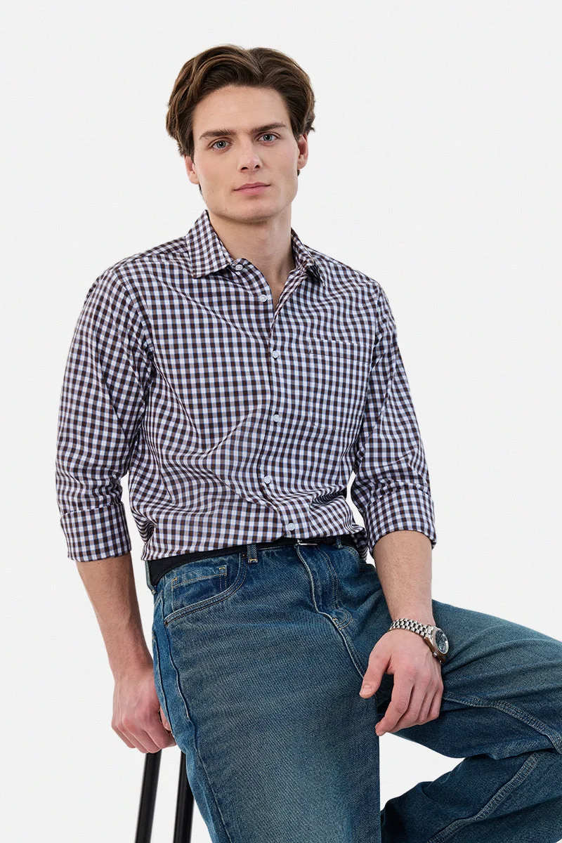 SNITCH Slim Fit Stretch Checks Shirt